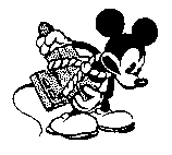 Mickey Mouse with an anvil around his neck (about 1930) -- mp7-t.gif